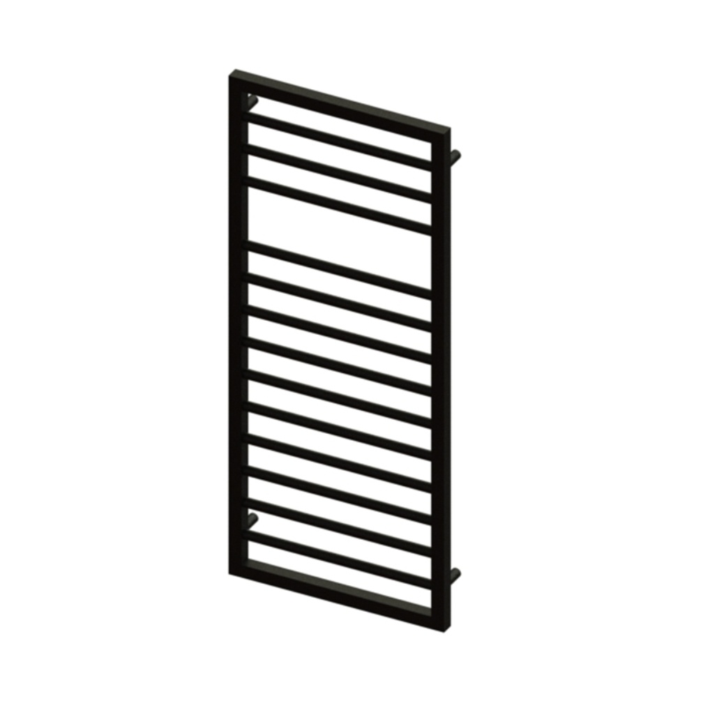 Product Cut out image of the Abacus Elegance Metro Matt Black 1193mm x 500mm Towel Warmer